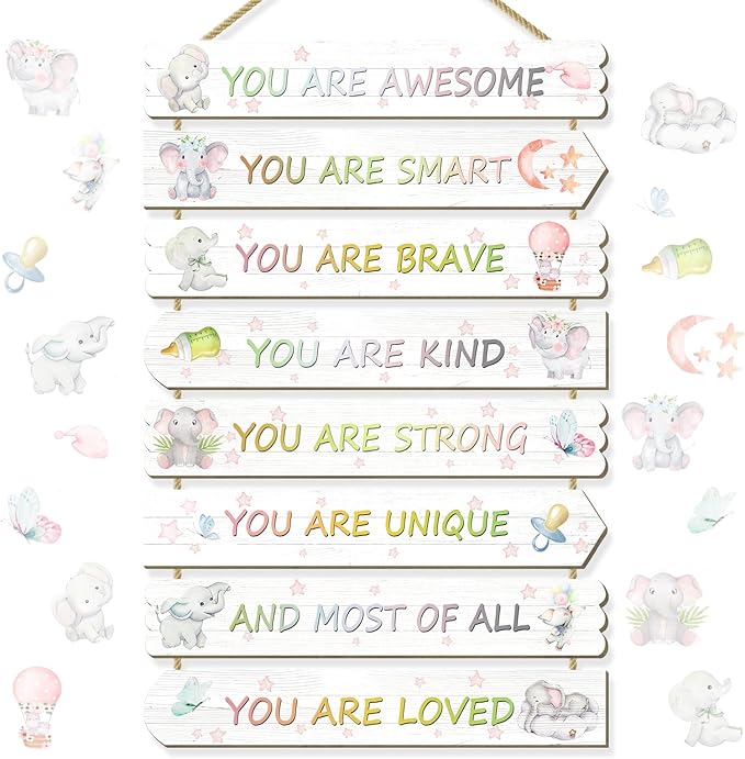 Elephant Room Decor for Boys Girls Kids Room Decor, Elephant Wall Art, Little Kids Bedroom Decorations,Toddler Classroom Deco for Boys, Bedroom Deco for children(Elephant)