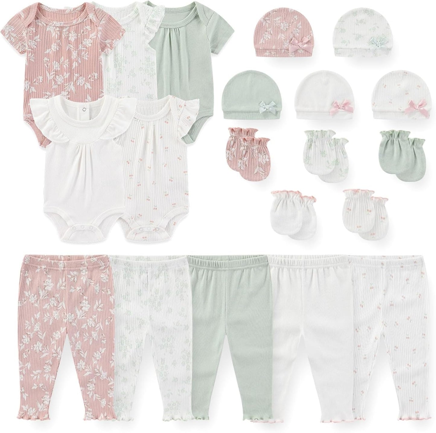 Unisex Baby Boy Girl Bodysuits Sets 20 Pack Cotton Casual New Born Clothes Comfort Infant Outfit Essentials