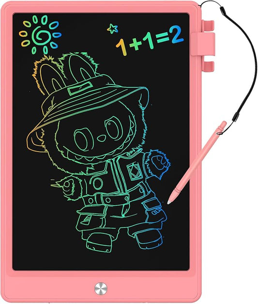 10.5 Inch LCD Writing Tablet for Kids, Colorful Toddler Doodle Board - Erasable Drawing Pad, Educational Learning Toy for Ages 3-8 - Valentine's Day Christmas Birthday Gifts (10.5 Inch, Pink)