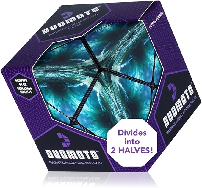 Duomoto Magnetic Transforming Cube - Shape Shifting Double Creativity Puzzle w/ 96 Rare Earth Magnets - Transforms Into Over 100 Shapes - by Fun in Motion Toys - Creators of Shashibo & Cubendi