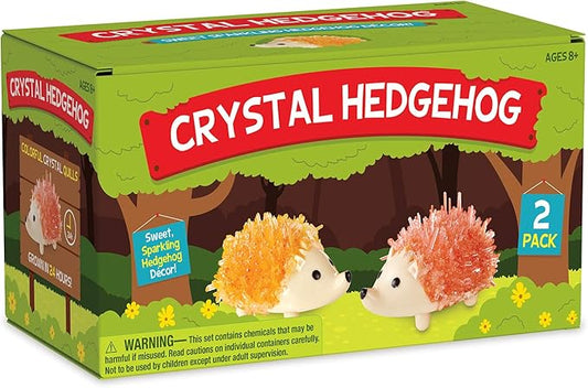 MindWare Crystal Growing Kits: Hedgehogs Warm Colors Set of 2 – Cute DIY Crystal Growing Kits for Kids & Teens – Mini Science Experiment – Crystals Grow in 24 Hours