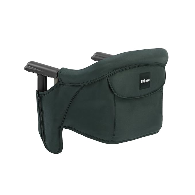 Inglesina Fast Table Chair, Dark Green - Portable Baby High Chair - for Babies & Toddlers up to 37 lbs - Collapsible - Fits Tables 0.8'' to 3.5'' Thick - Compact & Easy to Use - Travel Bag Included