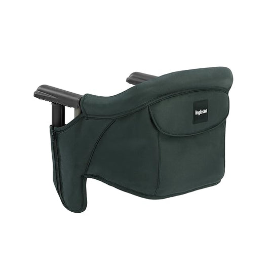 Inglesina Fast Table Chair, Dark Green - Portable Baby High Chair - for Babies & Toddlers up to 37 lbs - Collapsible - Fits Tables 0.8'' to 3.5'' Thick - Compact & Easy to Use - Travel Bag Included
