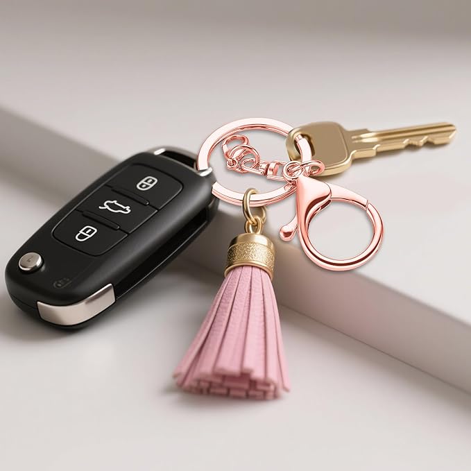 10 Pack a Set Metal Lobster Claw Clasps and Key Rings, Key Chain Accessories, Keychain Making kit for Keys, Art Crafts, Jewelry Making, Rose Gold