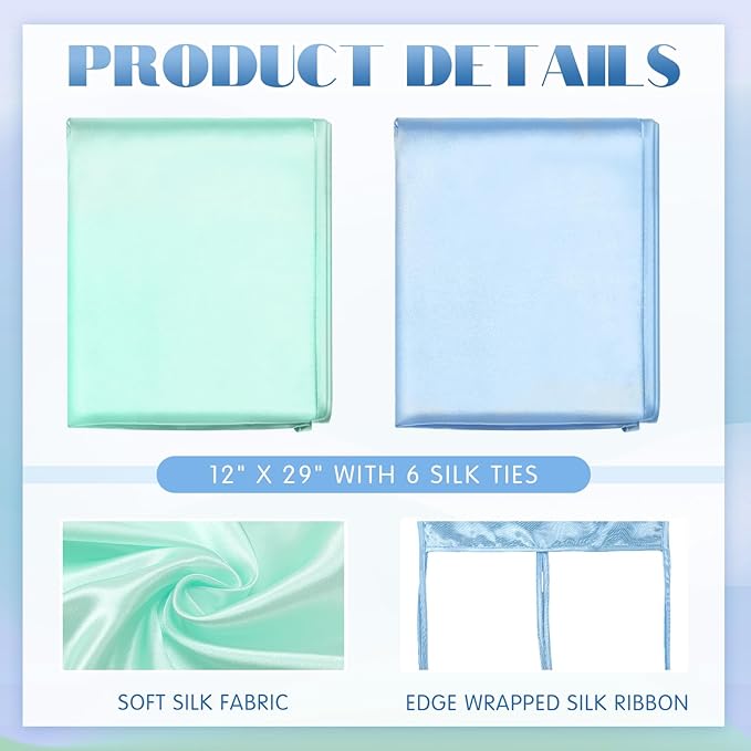 Hosuly 2 Pcs Satin Bassinet Sheet Baby Hair Soft Silk Feeling Sheet Baby Bassinet for Rectangle Cradle Pad Mattress Boys Girls Newborn Infant (Green and Blue)