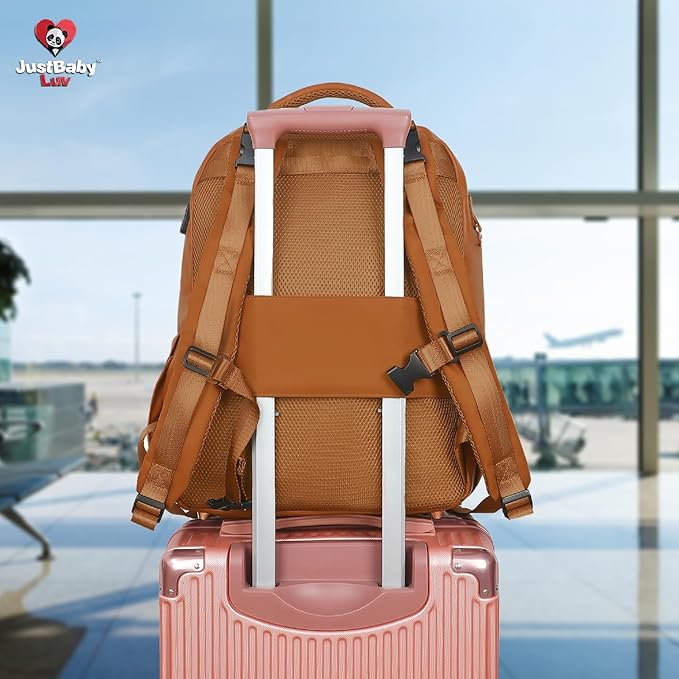 Award-Winning 3-SET Premium Leather Diaper Bag Backpack – Stylish, Durable, Waterproof Vegan Leather with PEVA Changing Pad & Baby Headrest, Travel-Friendly, Organized for Busy Parents