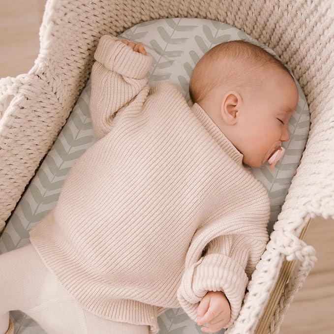 Yoofoss Bassinet Sheets for Baby,3-Pack Fitted Bassinet Sheets Set Compatible with Halo Bassinest Swivel Sleeper,Baby Delight,Angelbliss,Soft Breathable Bassinet Mattress Sheets(Grey+Bear)