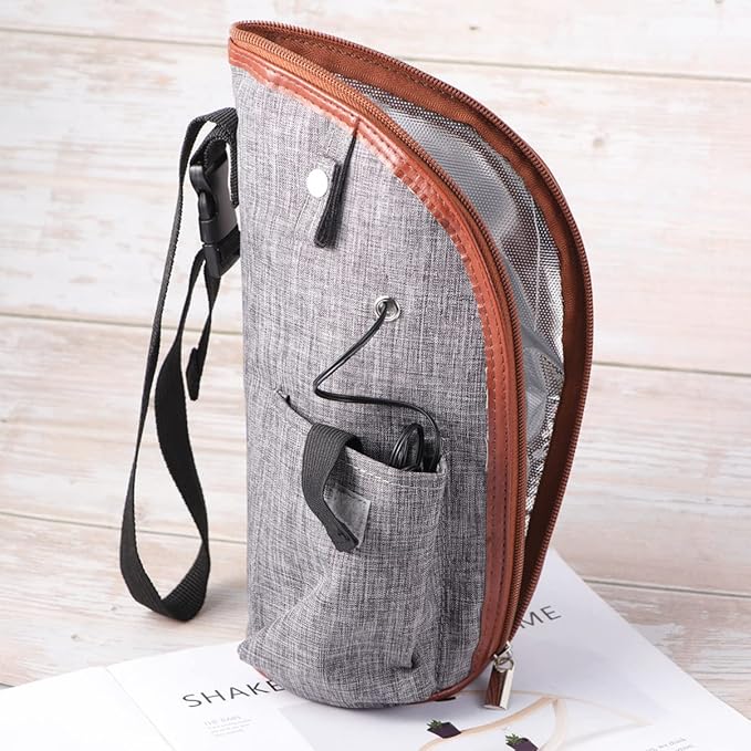 3sets Portable Bottle Warmer Heater with USB Cable Smart Travel Cup Covers Temperature Feeding Grey