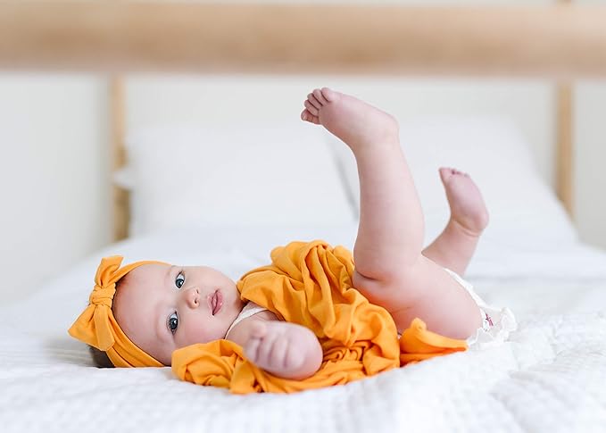 Copper Pearl Baby Swaddle Blanket - Premium Knit Baby Blanket, Large Soft Stretchy Receiving Blankets for Baby Boy and Girl, Swaddles for Newborn, Infant, and Toddler (Solar)