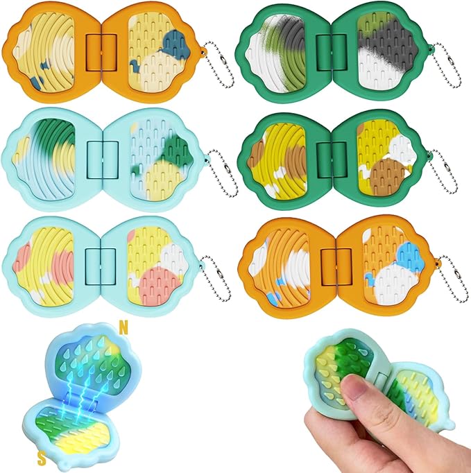 6PC Magnetic Silent Fidget Toys Sensory Toys for Kids with Autism,Fidget for Classroom Must Haves,Magnetic Flip Slider Anxiety Relief Items for ADHD Classroom Treasure Box Toys & Stocking Stuffers