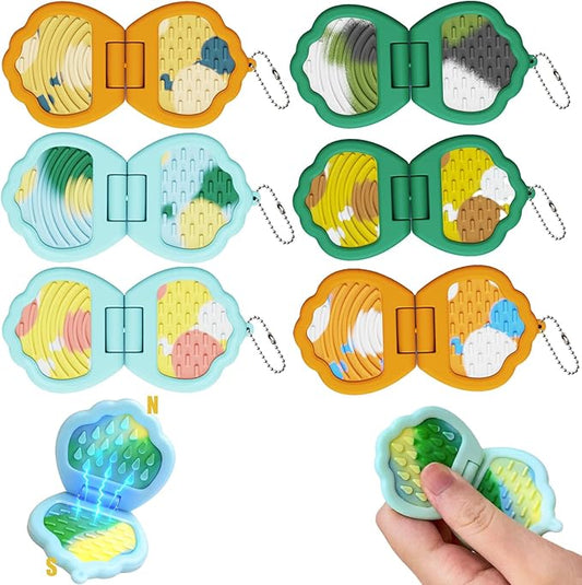 6PC Magnetic Silent Fidget Toys Sensory Toys for Kids with Autism,Fidget for Classroom Must Haves,Magnetic Flip Slider Anxiety Relief Items for ADHD Classroom Treasure Box Toys & Stocking Stuffers