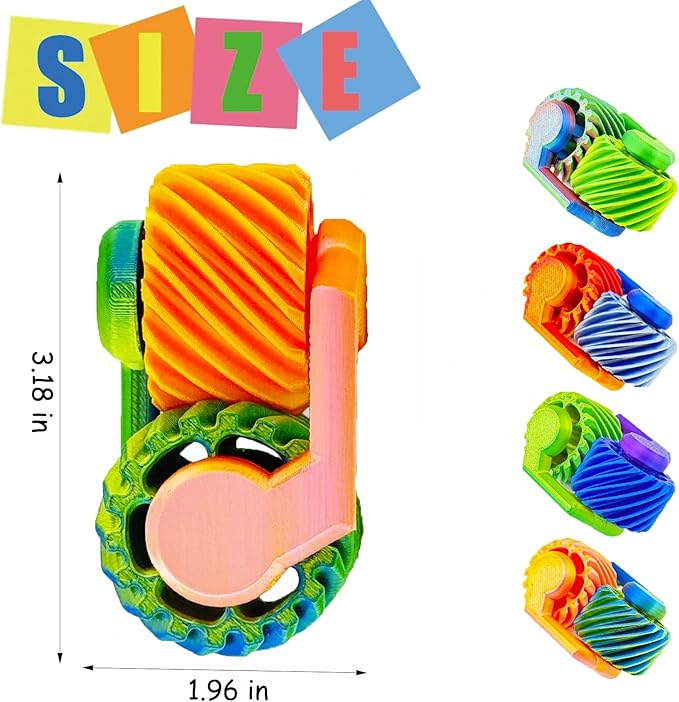 3D Printed Spiral Fidget Spinner Toys Gears,Fidget Toys for Kids Adults, Sensory Toy for Anxiety Stress Relief, Novelty Gifts for Friends,Valentine Christmas Classroom Gifts for Kids