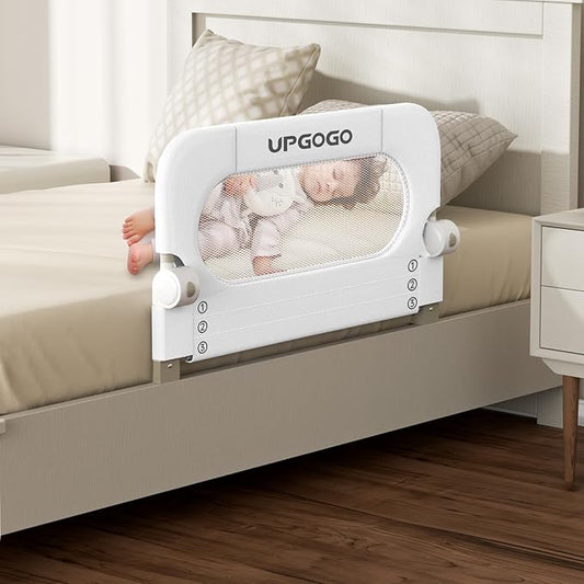 Folding Toddler Bed Rails for Crib,Toddler Bed Guard Rail with Reinforced Anchor Safety System,Bed Rail for Kids Fit,Bunk,Full Size,Queen,King,Twin(White,33"x23.6")