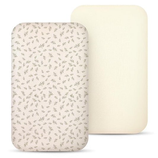 lulumoon Muslin Bassinet Sheets Baby: Cotton Bedside Sleeper Bassinet Sheets Fitted for Boys and Girls