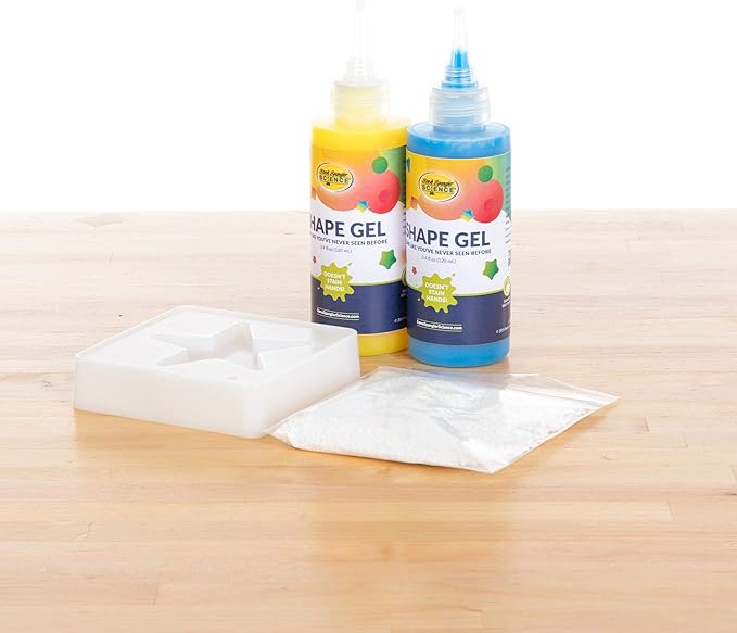 Steve Spangler Science Shape Gel Starter Kit – Hands-On Science Kit for Kids to Learn About Polymers, DIY Slime Kit for Classroom and Home Learning – STEM Activity for Ages 6+