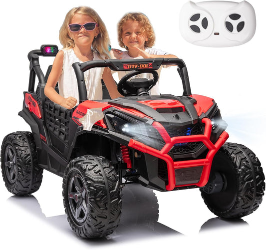 24V Kids Electric Toy Car,2 Seater Kids Toy Car with Remote Control,4WD Electric Power Vehicles Wheels for 3+Years Boys Girls,Ride on Toy for Girl(Red)