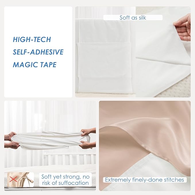 PROMEED 100% Mulberry Silk Bassinet Sheet for Baby Hair Loss and Bald Spot, Oeko-TEX Certified 23 Momme Silk Farm Animal Nursery Bedding for Bassinets/Cradles/Cots/Cribs (Farm Animals)