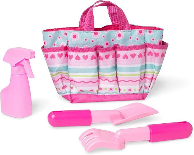 Melissa & Doug Sunny Patch Pretty Petals Gardening Tote Set with Tools