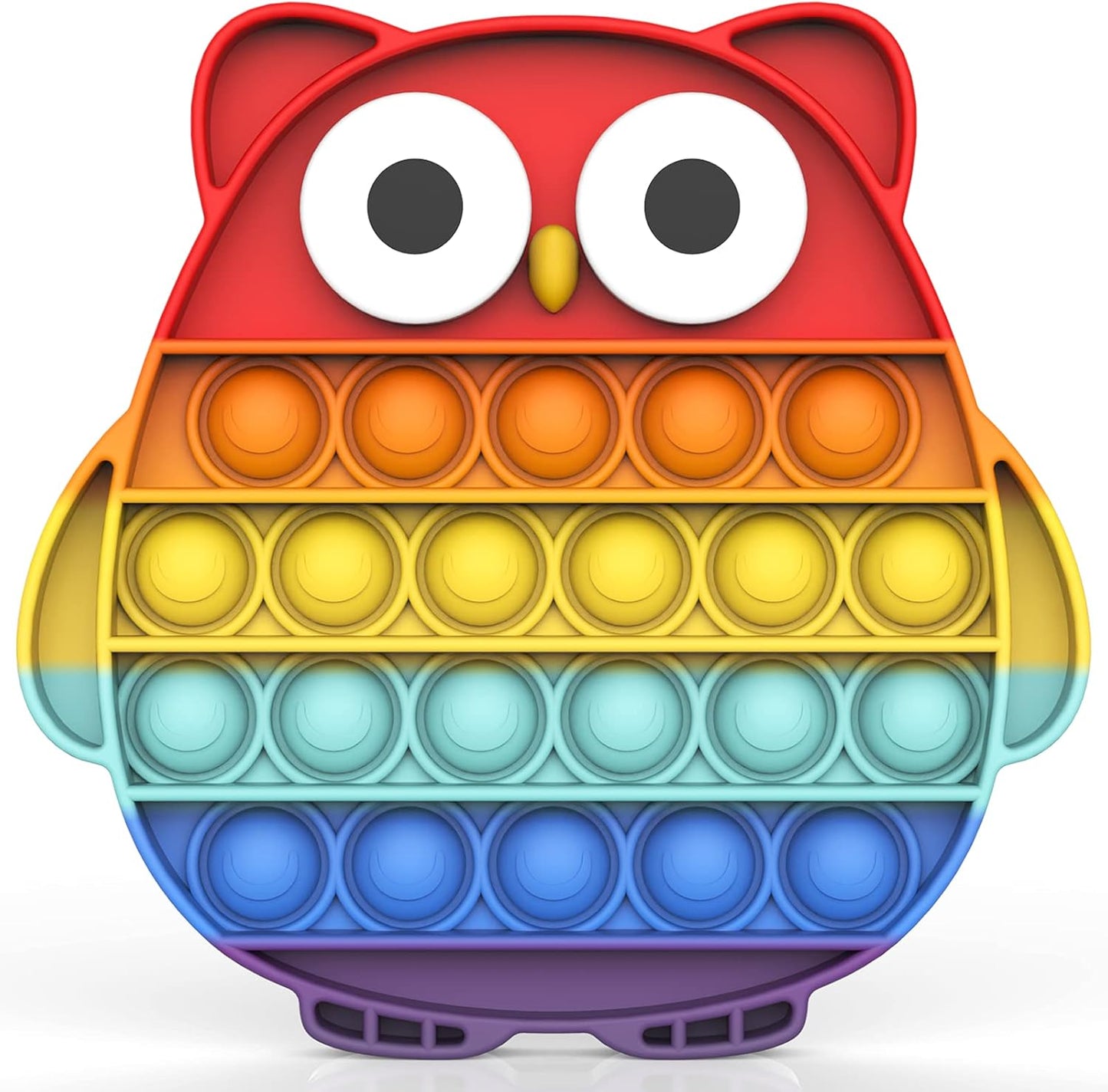 Pop Fidget It Toy,Push Pop Bubble Fidget Sensory Toy,Autism, Stress, Anxiety Toy for Kids and Adults(Rainbow-Owl)