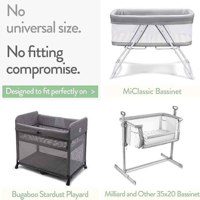 Bedside Sleeper Bassinet Sheets 35x20 Compatible with MiClassic, Milliard Bassinet and Large Bedside Sleepers – Snuggly Soft 100% Jersey Cotton – Farm Animals – 2 Pack