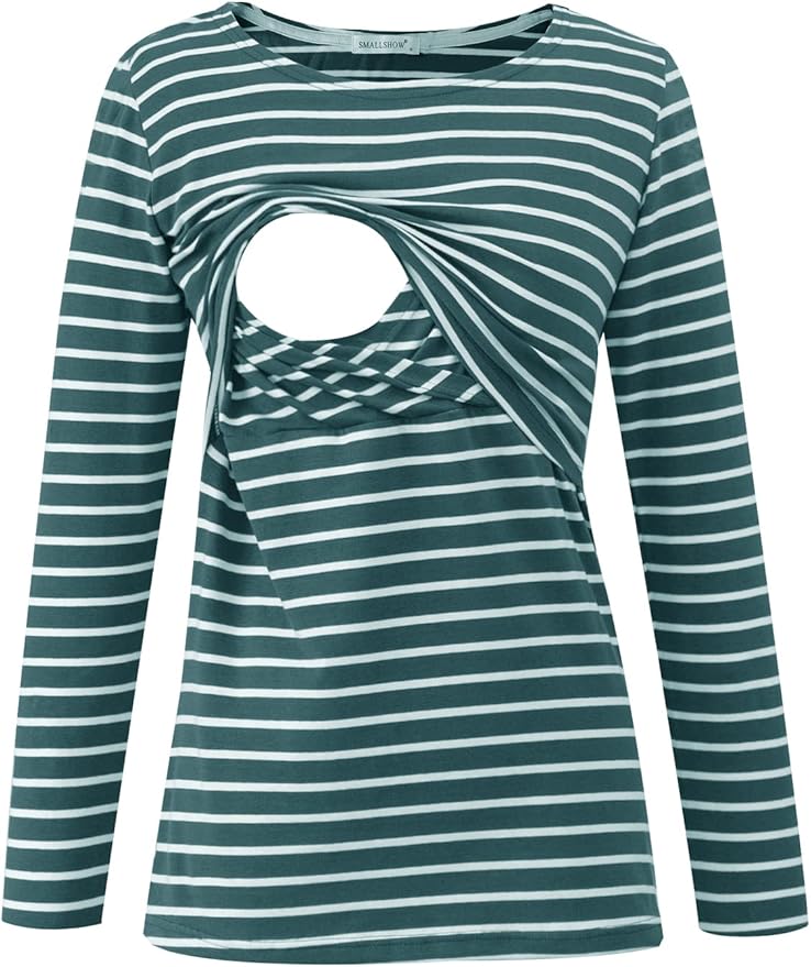 Smallshow Women's Maternity Nursing Tops Comfy Long Sleeve Breastfeeding T-Shirt