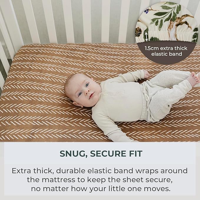 Pobibaby - 2 Pack Premium Fitted Baby Boy Crib Sheets for Standard Crib Mattress - Ultra-Soft Cotton Blend, Safe and Snug, and Stylish Woodland Crib Sheet (Wildlife)