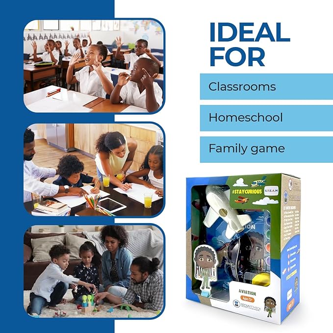 Brown Toy Box Dadisi Academy Skye Aviation STEM Science Kit | STEM Toy & DIY 3 D Airplane, Control Tower & Glider | Hands On Learning Gift for Boys and Girls Ages 4-8, Toys & Games Educational Set