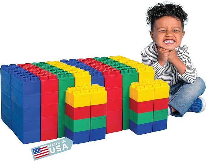 Big Blocks for Kids Ages 4-8, Indoor & Outdoor Blocks for Kids Jumbo Games, Large Building Blocks (96 PC) Standard Set