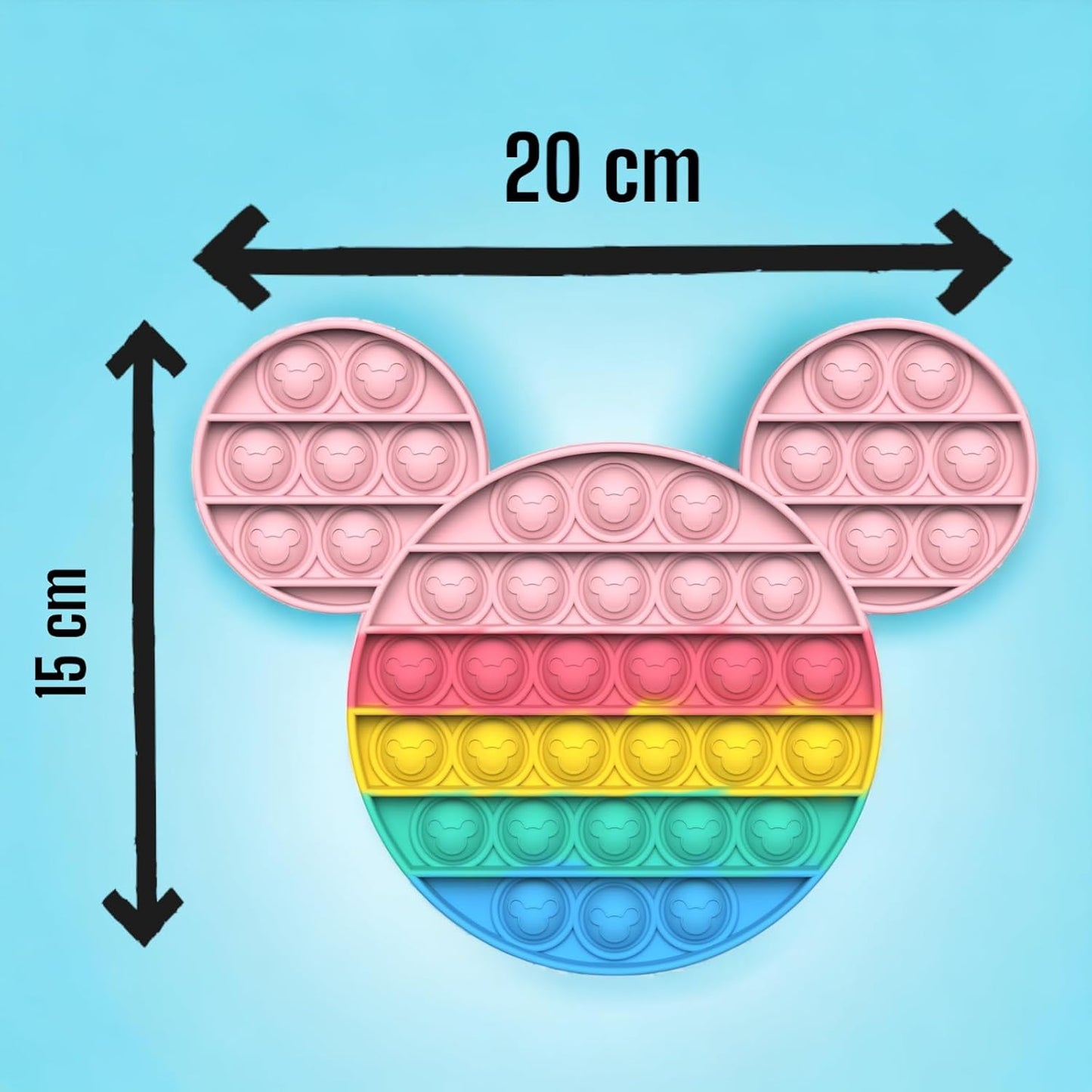 BlueMelon Pop it Fidget Toy | Butterfly Mouse Kitty Cat Design | Pack of 4 and Multi Color (Set of 4)