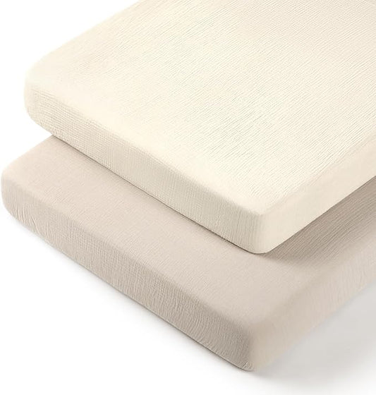 lulumoon Pack N Play Sheets: Soft & Breathable Playard Sheets for Boys and Girls - Fitted for Most Pack N Play and Playard Mattress