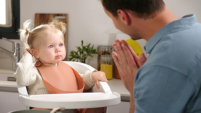 BEABA Silicone Baby Bib, Made with Soft Supple Silicone, Baby Bibs with Baby Food Catcher, Baby Essentials for Baby Feeding