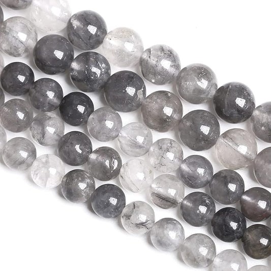 10MM 36PCS Natural Stone Cloudy Quartz Crystal Beads for Jewelry Making DIY Bracelet 1 Strand