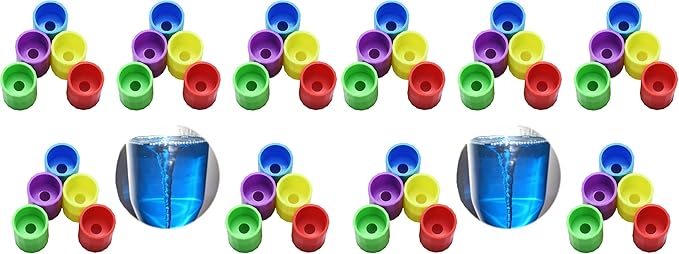 25 Pieces Tornadoes in A Bottle, Plastic Tornado Bottle Connector Cyclone Tube Vortex Connector for Scientific Experiment, 5 Colors (Pack of 2)