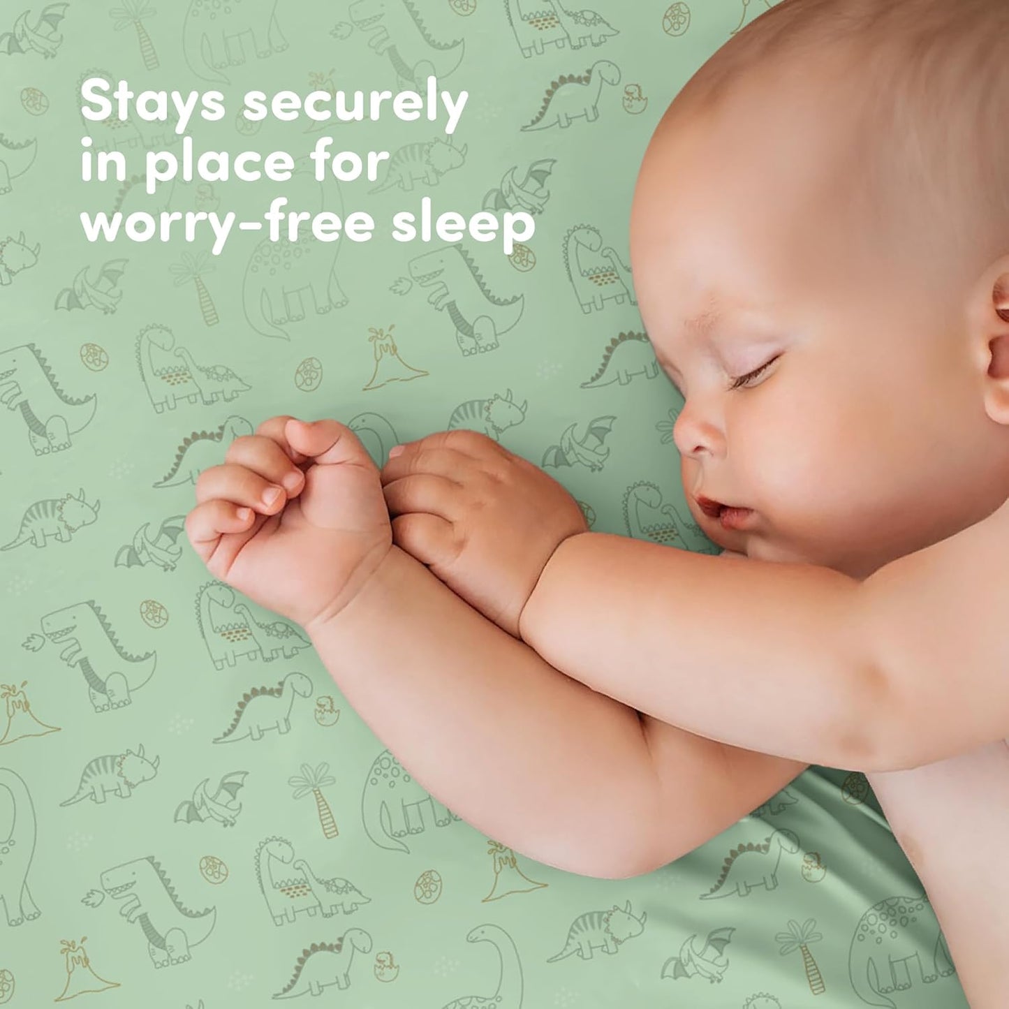 Sweety Fox 2-Pack Crib Sheets - Soft Jersey Cotton Fitted Sheets for Boys and Girls, Mini Crib Sheets, Toddler Bed Sheets (Dinosaur)