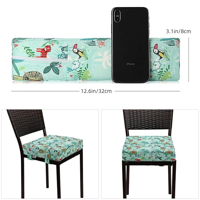 Zicac High Chair Portable Booster Seat Cushion Travel Dining Seat Pad for Toddler Kids Baby Infant Washable Thick Chair Seat Pads (Green)