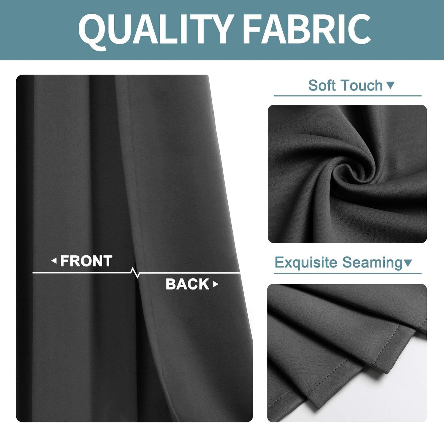 ChrisDowa Blackout Curtains 120 Inches Long 2 Panels Set for Living Room, Grommet Thermal Insulated Room Darkening Curtains for Bedroom (Dark Grey, 52 x 120 Inch)