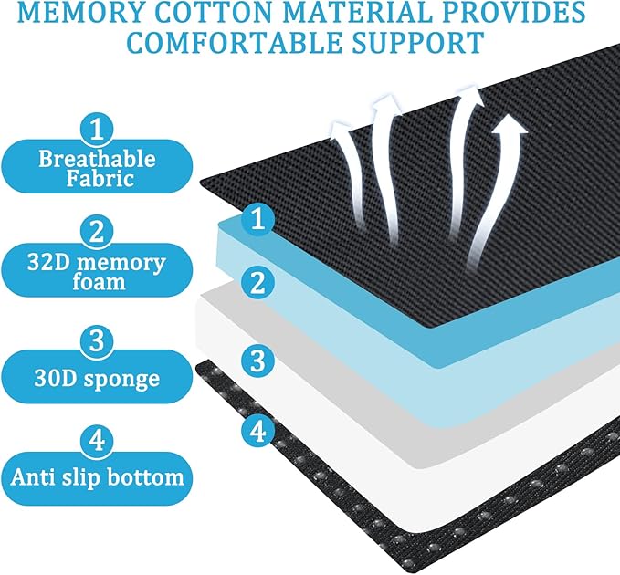 MINUPWELL 6" Extra Thick Office Chair Cushion, 2 Layers Adult Booster Seat Cushion, Thick Wheelchair Cushions, Thick Adult Booster seat Chair Cushion for Car Seat, Airplane - 18x16x6in - 100% Foam