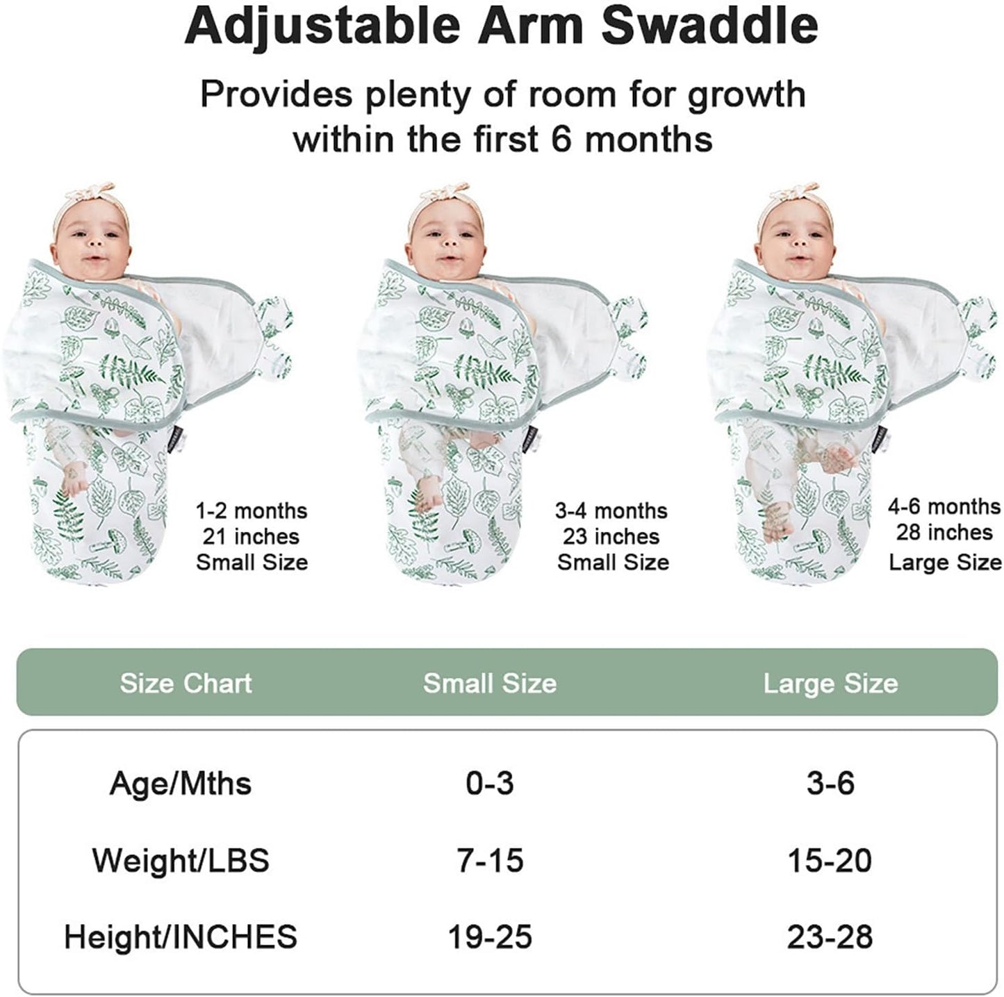 HOUSBAY Baby Swaddle Blanket Boy Girl, Super Soft 100% Cotton Newborn Adjustable Swaddles for 3-6 Months, 2-Way Zipper Sleep Sack 1 Pack