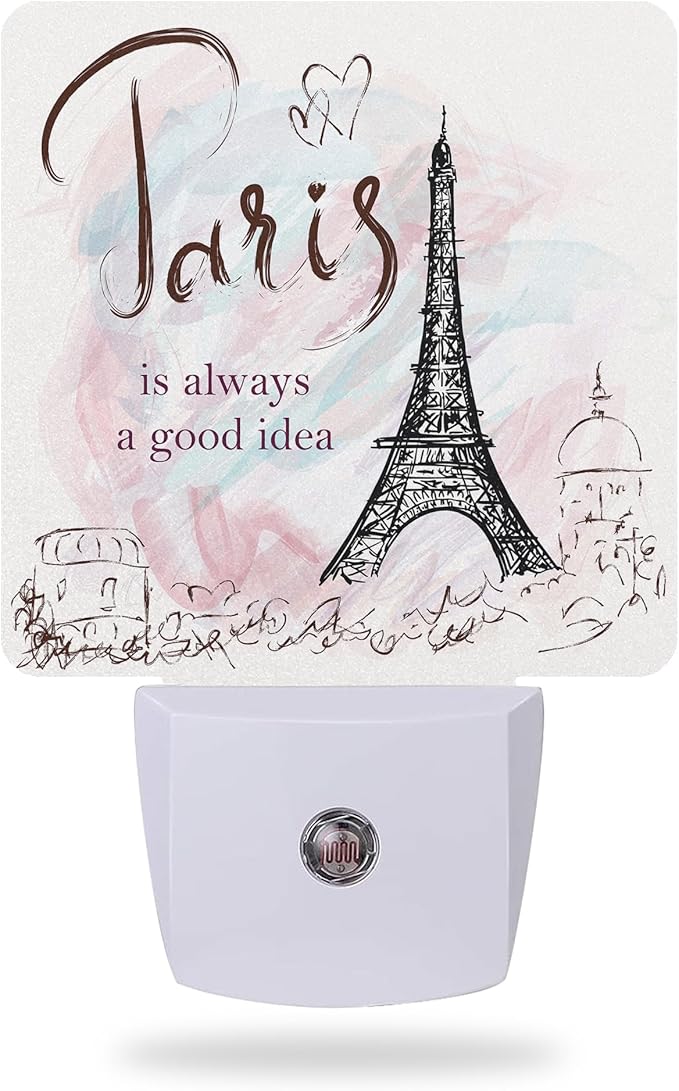 Eiffel Tower Night Light,Paris Night Lights Plug into Wall for Boys Girls Bedroom Decorative Half Round Nightlight Led Lamp 0.5W Sleep Friendly