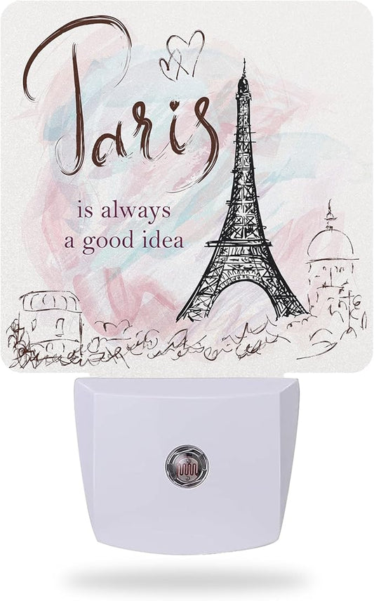 Eiffel Tower Night Light,Paris Night Lights Plug into Wall for Boys Girls Bedroom Decorative Half Round Nightlight Led Lamp 0.5W Sleep Friendly