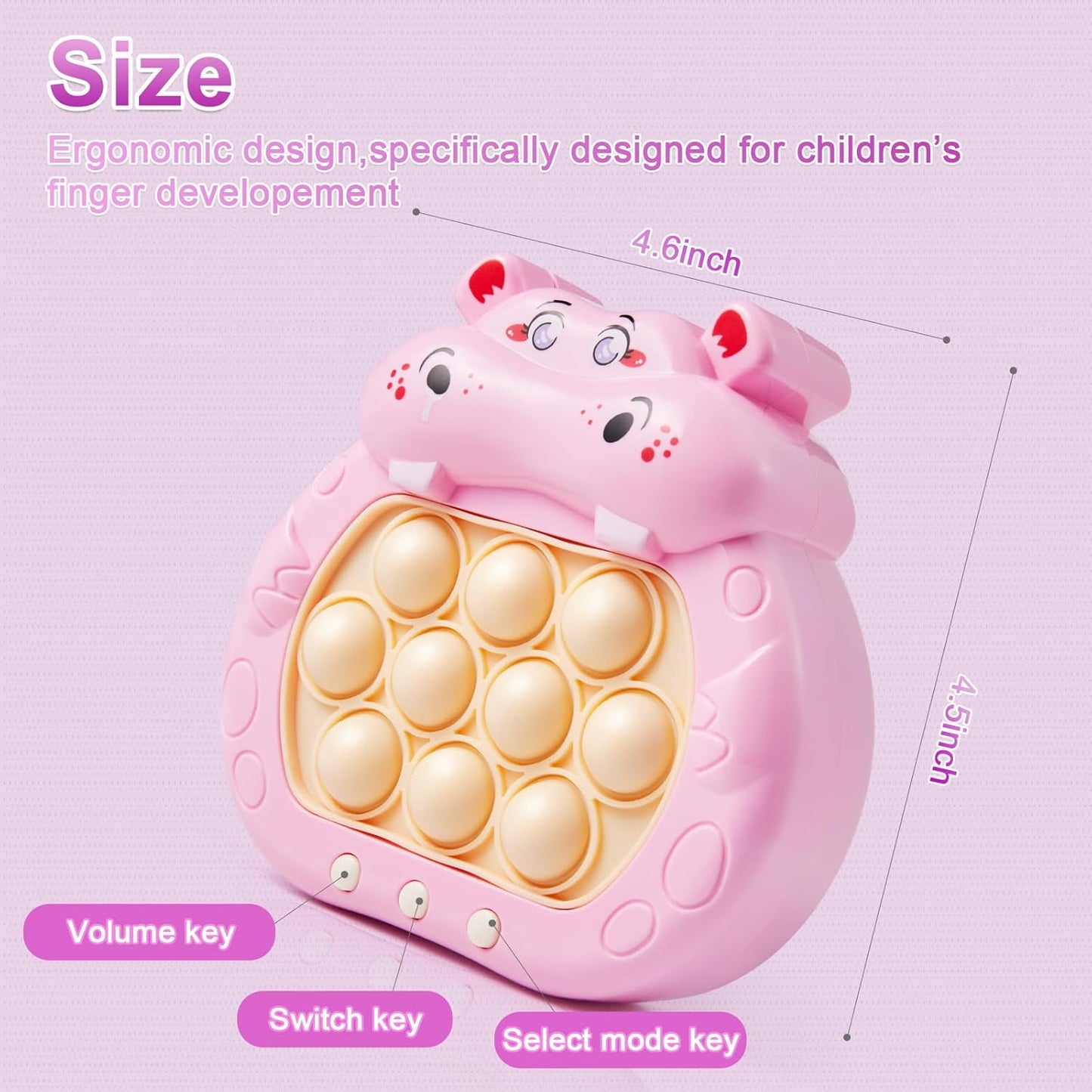 Quick Push Game 2 Pack, KAXANPI Pop Light Up Game Pop Fidget Toys, Fast Push Game Sensory Toys, Stress Relief Bubble Pop Puzzle Game Machine for Kids and Adults