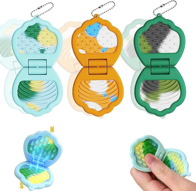 3PC Magnetic Silent Fidget Toys Sensory Toys for Kids with Autism,Fidget for Classroom Must Haves,Magnetic Flip Slider Anxiety Relief Items for ADHD Classroom Treasure Box Toys & Stocking Stuffers