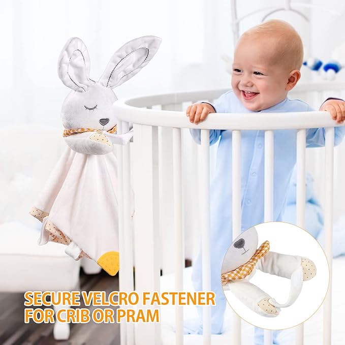 BEREST Rechargeable Baby Sleep Soother Bunny Lovey- White Noise| Heartbeat| Shushing| Lullaby Infant Sleeping Aid with Cry Sensor at Nap Time Routine, Newborn Gifts Plush Toddler Snuggle Blanket Toy