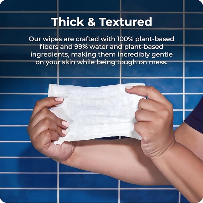 Squatty Potty Flushable Wipes for Travel or On the Go - 3 Pack (54 Total Wipes) - 99% Water & Plant-Based - Green Tea, Cucumber & Aloe Spa Scent - pH Balanced - Septic Safe Adult Wet Wipes