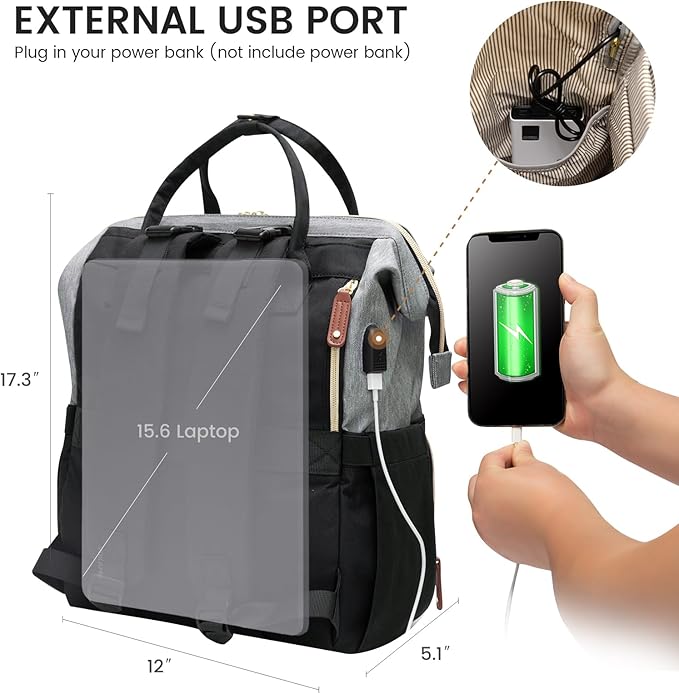 LOVEVOOK Diaper Bag Backpack, Baby Bag with Changing Station, Large Diaper Backpack for Moms Dads, Waterproof Leather Accents Baby Boy and Girl Bag for Travel Baby Essentials