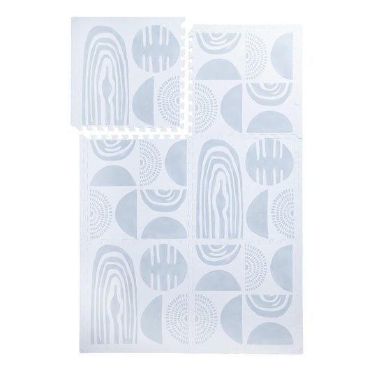 Premium Exercise & Baby Foam Play Mats - Stylish & Large Non-Toxic Odorless Floor Mat - 6 Tiles - Spacious 6ft x 4ft - Peel-Resistant Reinforced Ver.- Soft, Thick, Waterproof - Foggy Gray