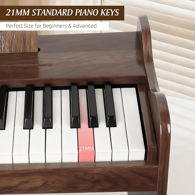 Kids Piano Keyboard, 37 Keys Digital Wood Piano Toddler Music Educational Instrument Toy, Xmas Birthday Gifts for 3+ Girls Boys