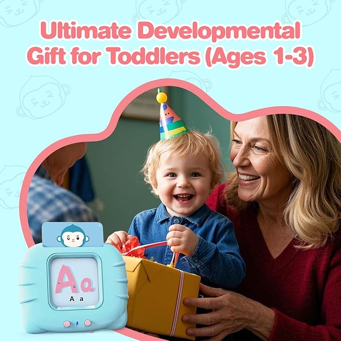 296 Sight Words Talking Flash Cards for Toddlers 1 2 3 4 5 6 Year Old, Pocket Speech, Sensory Speech Therapy Toys, Learning Toys for Montessori and Autism Children, Gifts for Boys (Blue)