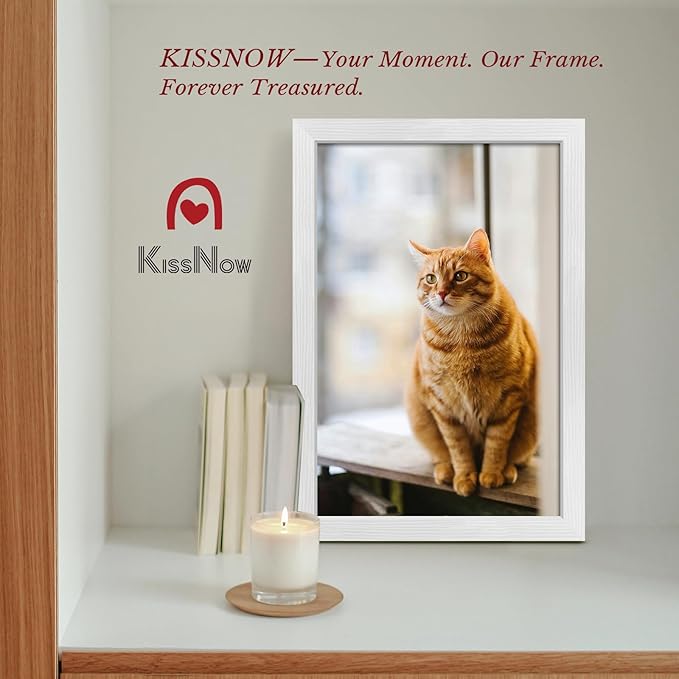 12x18 Poster Frame 2 Pack, Textured White Solid Wood Picture Frame, Wall Hanging