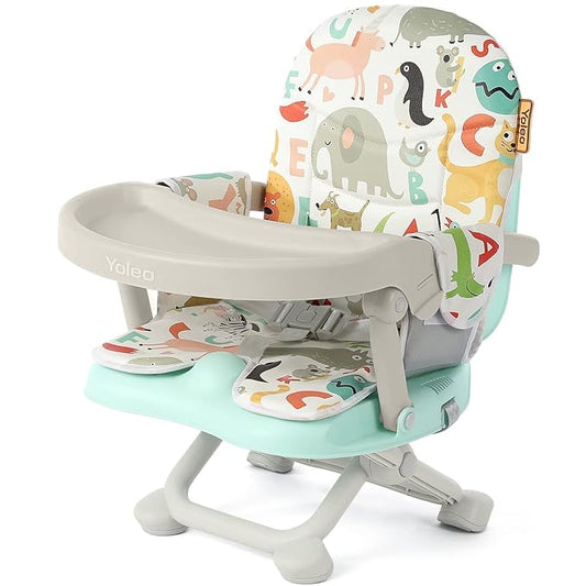YOLEO Baby High Chair Booster Seat for Dining Table, Adjustable Height Travel Foldable High Chairs with Tray